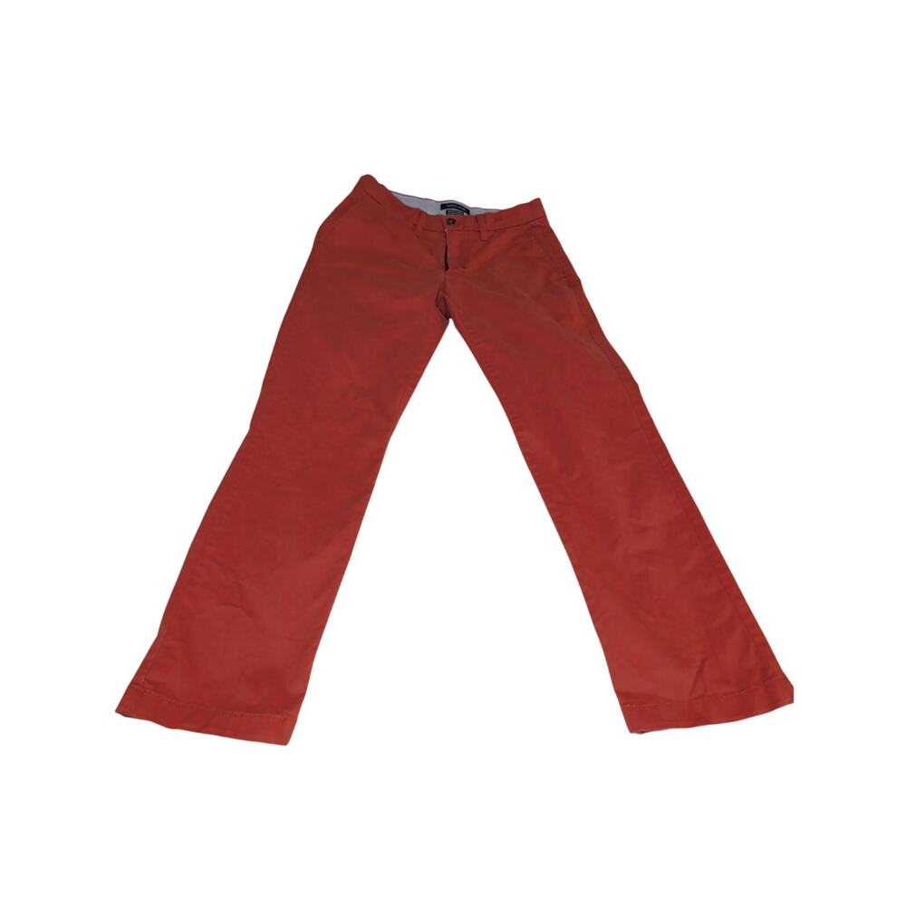 Tommy Hilfiger Chino Pants Mens 28x30 Regular Fit Stretch Coral Red Orange